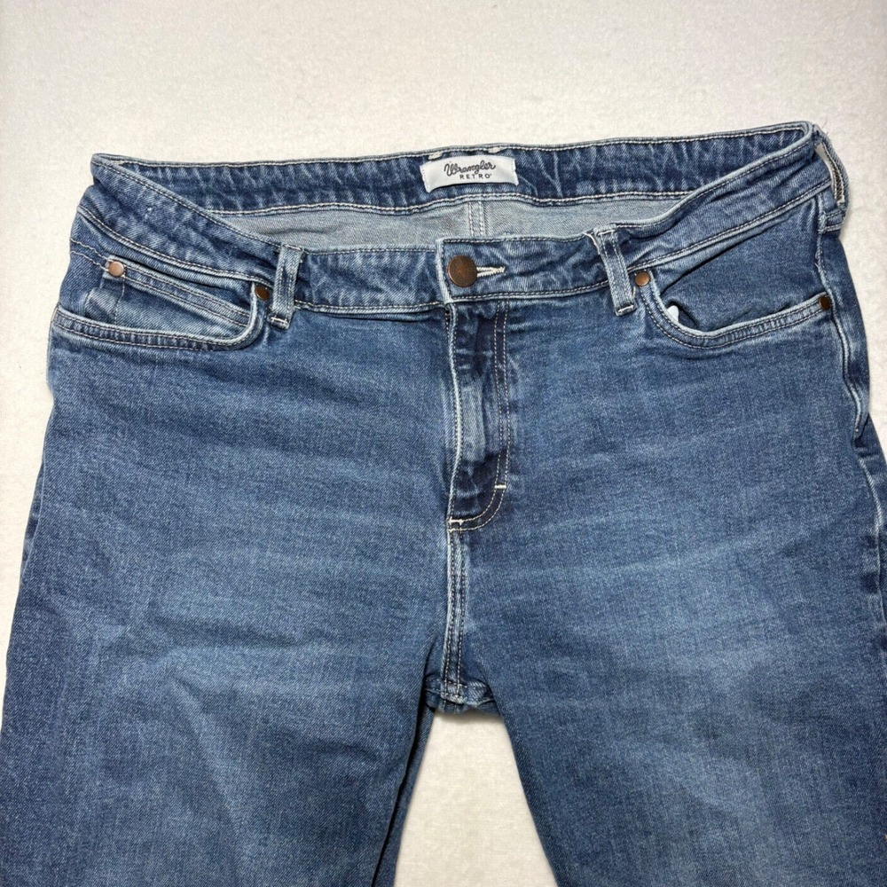 Wrangler Retro Mens Slim Bootcut Jeans Blue Denim 34x32 112352975 - Picture 2 of 10